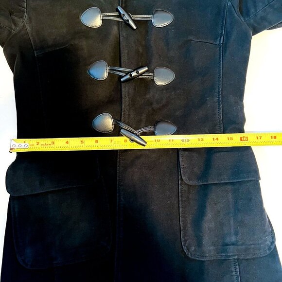 Black Toggle Duffle Car Coat Size Extra Small - Picture 8 of 10